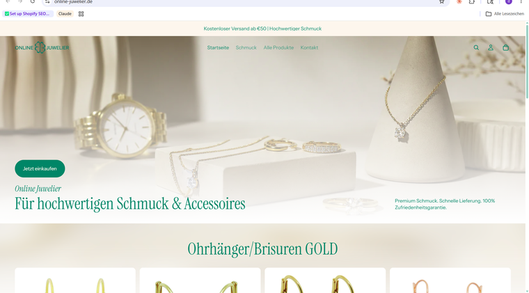 Online Juwelier Storefront